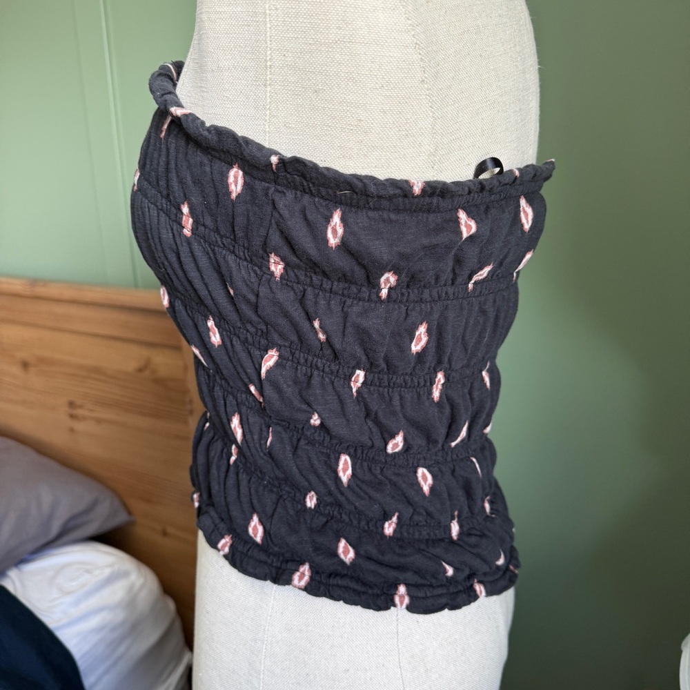 Anthropologie Smocked Ruffled Strapless Rop - Picture 3 of 7